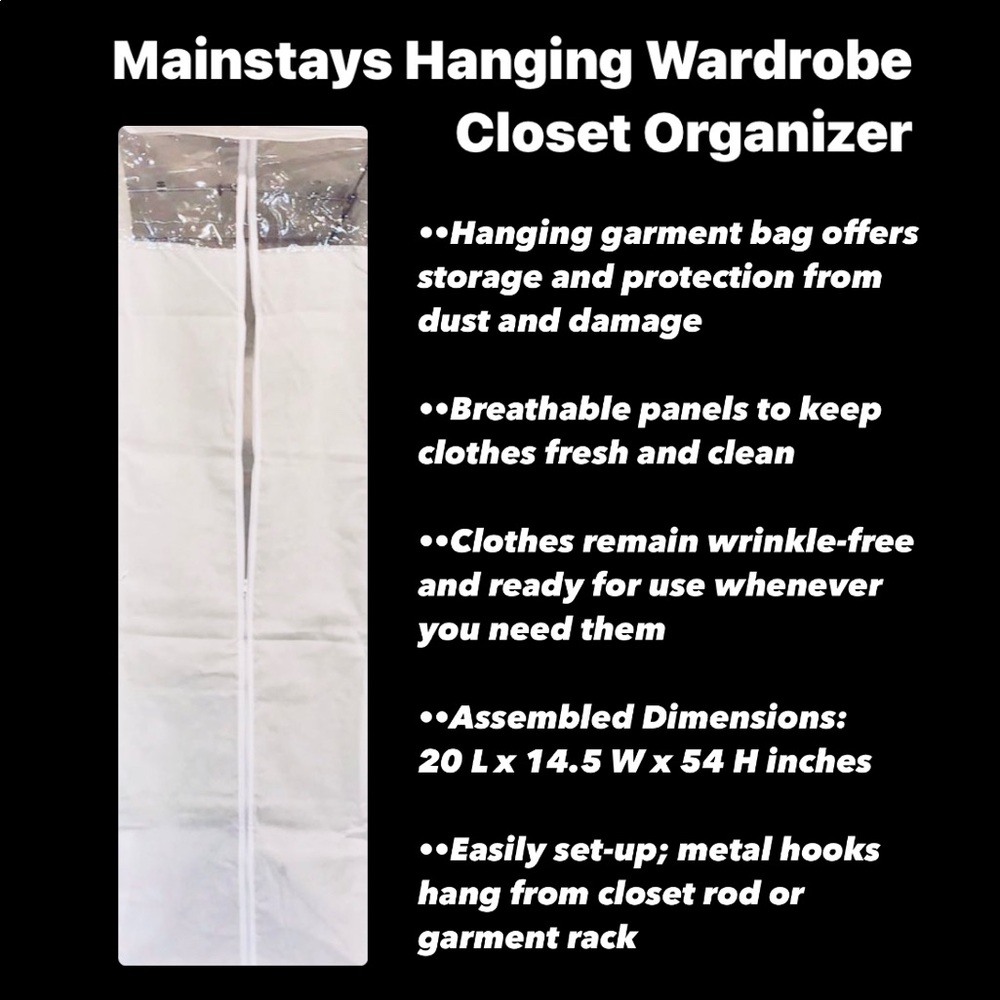 🛍 Mainstays Hanging Wardrobe Closet Organizer